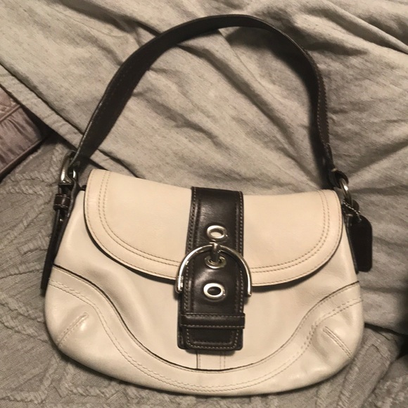 Coach Handbags - White and brown leather Coach purse